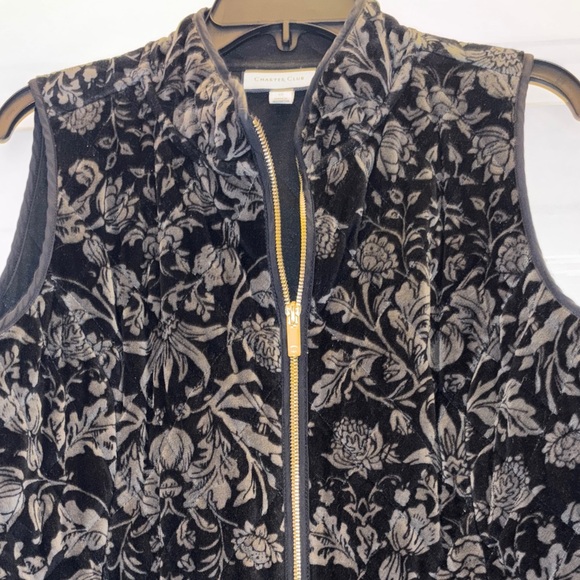 Charter Club Jackets & Blazers - Charter Club Black and Gray Floral Women's Vest